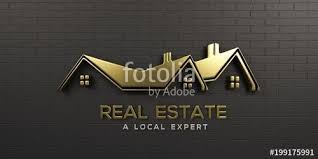 Real Estate Gold Logo Design 3d Rendering Illustration Logo Estate Real Vector Business D Gold Logo Design Real Estate Logo Design House Logo Design
