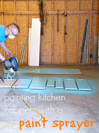 kitchen cabinets with a paint sprayer