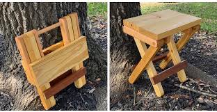Step stool plans on pinterest step stools, kids step stools. A Lot Smaller Than Most Of The Stuff Posted Here But I Made A Folding Camping Stool Credit To Steve Ramsey For The Plans Woodworking