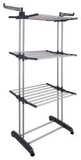 Nr006 material steel with pvc shrink film & abs plastic. Aquaterior 3 Tier Clothes Drying Rack Foldable Laundry Hanger Compact Storage Contemporary Drying Racks By Yescom 06cld001 3t Houzz