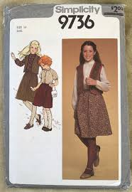 Vintage 1980's Simplicity Pattern 9736, Girls' Skirt/blouse/vest, CUT, Size  14