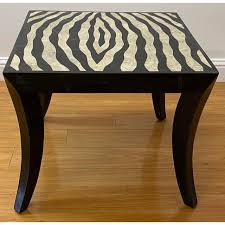 Marble coffee table / stone inlay tables / pietra dura living room furniture marbleinlay. Zebra Pattern Stone Inlay Side Coffee Table Chairish
