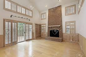 The materials are changable from the elements properties. Two Story Family Room With Brick Fireplace Stock Photo Picture And Royalty Free Image Image 10293016