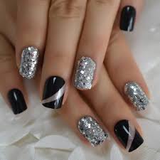 A través de nuestra tienda de productos para uñas de acrilico puedes adquirir el color negro. Unas Postizas De Plata Falsa Purpurina Ongles Unas Cortas Negras Unas Postizas Brillantes Unas Acrilicas Artificiales Para Dedos Unas Postizas Aliexpress