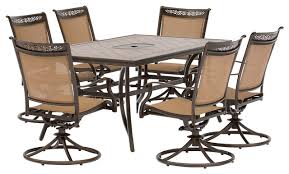Check spelling or type a new query. Fontana 7 Piece Dining Set With 6 Swivel Rockers Large Tile Top Dining Table Outdoor Dining Sets By Buildcom Houzz