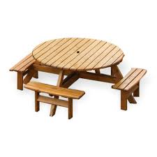 These plans are for a garden bench that folds into half of a picnic table just by pulling or inserting a pin. Picnic Table Benches Round For Hire From Well Dressed Tables Well Dressed Tables