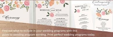 wedding program wording guide