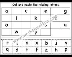 Each page features our abc jungle . Lowercase Letters Cut And Paste The Missing Letters One Worksheet Free Printable Worksheets Worksheetfun