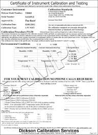 3 Point Nist Traceable Calibration