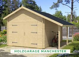Holzgarage Modell Manchester Mit 2 Flg Holztor Holzgarage Holztor Schleppdach