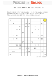 Word and logic puzzles are a wonderful way to engage the mind on lazy sunday mornings, and they're also useful educational tools for children. Printable 12 By 12 Very Difficult Level Numbrix Logic Puzzles For Kids And Adults