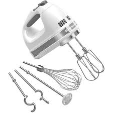 kitchenaid 9 speed white hand mixer