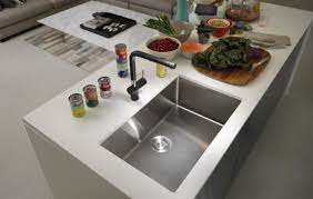 14 inch stainless steel prep kitchen sink with integral ledge. Sinks