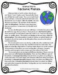 Tectonic Plates Reading Comprehension Passage Reading Comprehension Passages Comprehension Passage Reading Comprehension