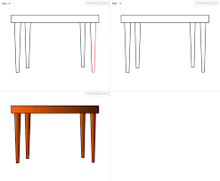How To Draw Table For Kids Step By Step Drawing Drawing Tutorial Coffee Table Makeover