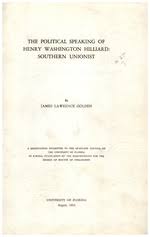 The Political Speaking Of Henry Washington Hilliard