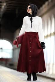 Dilim Kadife Etek Bordo Hijabista Fashion Hijab Fashion Hijab Fashionista