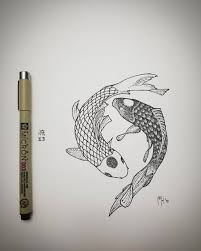 Divide the circle into four parts. Yin Yang Koi Drawing