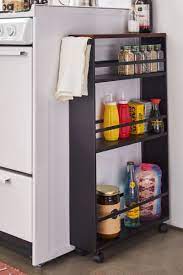 How To Add Vertical Storage To Every Single Room In Your House Small Kitchen Storage Kitchen Storage Cart Small Apartment Kitchen