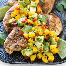 Grilled Chicken With Mango Avocado Salsa Recipe Recipe Grilled Chicken Recipes Mango Salsa Recipes Healthy Grilling
