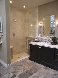 Travertine Tile Shower Transitional Bathroom Beige Bathroom Shower Tile Bathroom Makeover