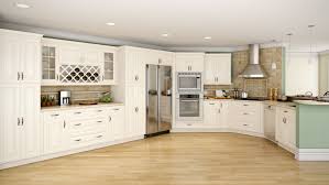 Rockport Cream Finish Color Mitered Raised Panel Style Full Ov Kitchen Cabinet Design Antique White Kitchen Cabinets Kitchen Cabinets With Black Appliances