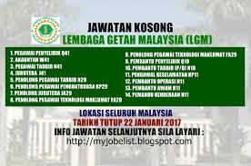 Untuk makluman, terdapat beberapa kekosongan jawatan yang dibuka untuk permohonan oleh pihak lembaga getah malaysia (lgm). Jawatan Kosong Di Lembaga Getah Malaysia Lgm 22 Januari 2017