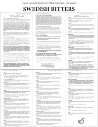 Swedish Bitters Uses Found In An Old Book By Hilde Hemmes Bitters Recipe Swedish Bitters Recipe Natural Medicine