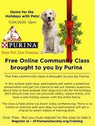 24/7 vet helpline for 1 year. Online Community Class Free Home For The Holidays