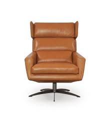 Tan Top Grain Leather Swivel Chair Ottoman Set 2pcs Hansen 586 Moroni Modern 586 Hansen Set 2
