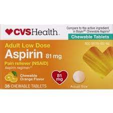 Cvs Health Adult Low Dose Aspirin 81 Mg Chewable Tablets Orange Cvs Pharmacy