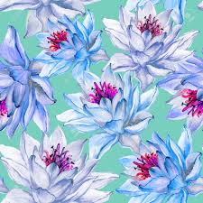 Floral patterns have gotten a bad reputation for being girly, or gaudy. Beautiful Floral Seamless Pattern Large Blue Lotus Flowers On Stock Photo Picture And Royalty Free Image Image 98594679