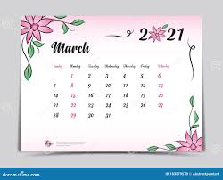 Calendar 2021 Template Pink Flower Concept Creative Design, March 2021  Month, Simple Desk Calendar Design Stock Vector - Illustration of cosmetic,  2021: 183579570