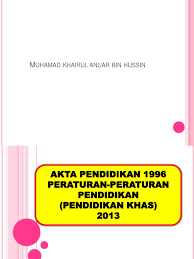 Korea sendiri yang memiliki peraturan 2 anak saja cukup, dahulu maka saat ini mereka dimasa yang. Peraturan Pendidikan Khas 2013