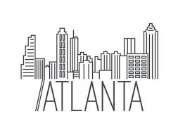 Atlanta Skyline Art Black And White Minimalist Atlanta Skyline Print By Speakeasydigitalart On Etsy Atlanta Skyline Landmarks Art Atlanta Map