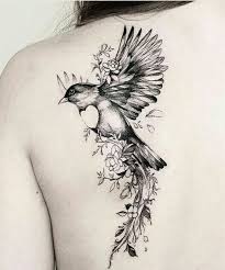 Bird And Rose Tattoo Ever Best Flower And Bird Tattoos On Shoulder For Girls In 2020 Bird Shoulder Tattoos Bird Tattoo Back Flower Tattoo Shoulder