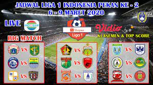 Jadwal liga prancis pekan ini, live, hasil, klasemen, berita & topskor ligue 1 2021/22. Jadwal Liga 1 Indonesia 2020 Pekan Ke 2 Live Indosiar Big Match Persija Vs Persebaya Shopee Liga 1 Youtube