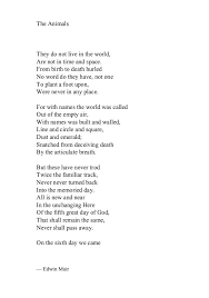 The Animals By Edwin Muir Poetry Poems Poetry Words