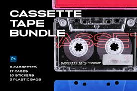 Download Cassette Tape Mockup Bundle Plastic In Stationery Mockups On Yellow Images Creative Store PSD Mockup Templates