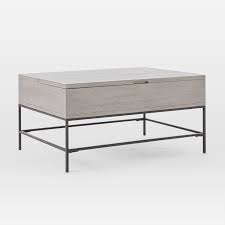 Industrial Storage Pop Up Coffee Table 36 X26 Gray West Elm In 2020 Coffee Table Grey Coffee Table Coffee Table With Storage