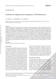 Patients should be instructed on pessary insertion and removal, as well as cleaning procedures as outlined in the package insert. Pdf Evaluation Of Vaginal Pessary Management A Uk Based Survey