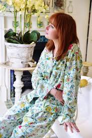 Powell Craft Ladies Mint Green Floral Cotton Pyjamas