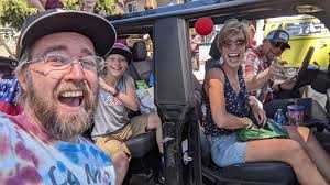 Today I got a selfie with Stephen Garcia , as he drove in the town parade,  and he's the Crestline Citizen of the Year! I'm so excited!