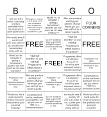 Progressive is one of the big players in the personal property insurance market, ranking fourth overall according to a 2014 report by the federal insurance office. Pha Bingo Card