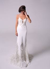 A Skin Tight Mermaid Gown With A Plunging V Neckline And A Low Back At The Behind Marriage Of Two Embroidered La Bridal Elegance Panache Bridal Wedding Dresses