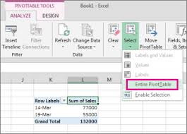 Delete A Pivottable Excel