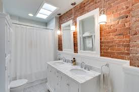Image Result For Brick Wall In Bathroom Traditional Bathroom Brick Bathroom Wainscoting Bathroom