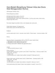 Aug 27, 2019 · cara menghitung tetesan infus mikro dan makro lengkap. Cara Mudah Menghitung Tetesan Infus Pdf