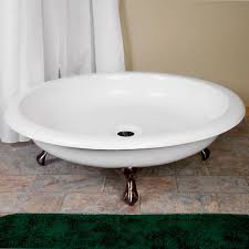 41 Round Freestanding Cast Iron Shower Tray Bathroom Shower Tray Round Shower Curtain Rod Bathroom Red