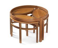 Oak top with charcoal black finish with decorative edge with matching oak legs. Nathan Shades Teak 5614 Glass Top Trinity Nest Of Tables Occasional Rg Cole Furniture Limited